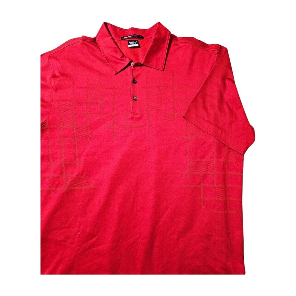 Nike Dri-Fit Tiger Woods Collection Short Sleeve Polo Red Golf Shirt Men's XL